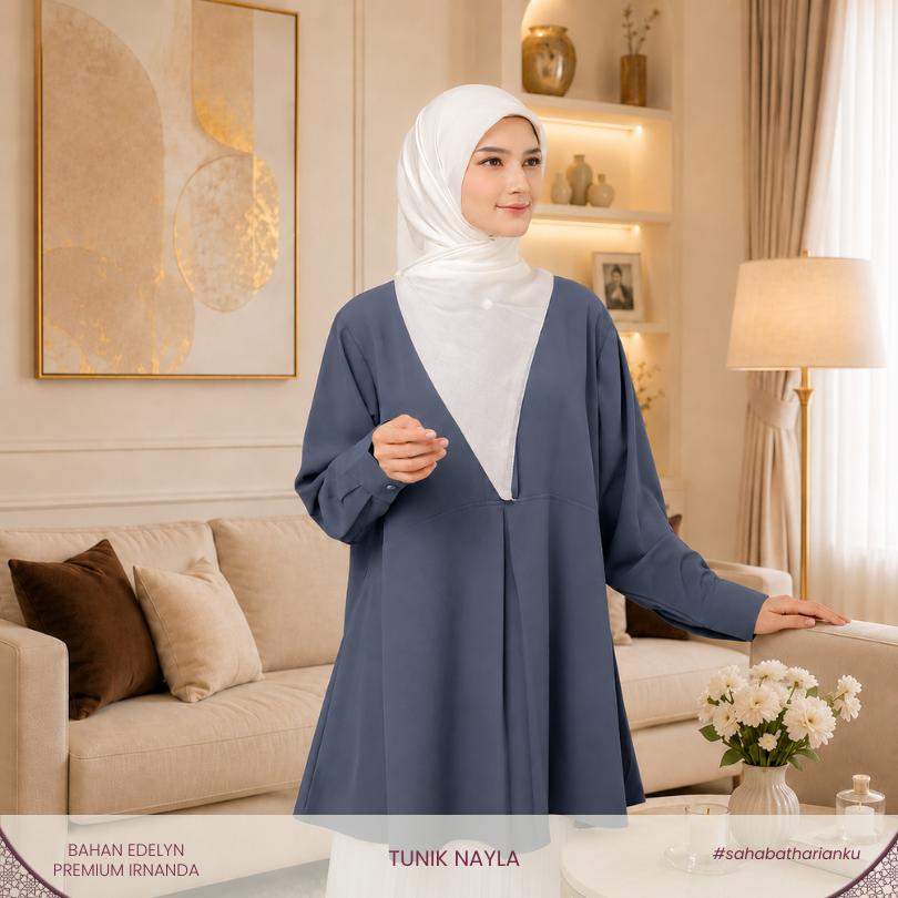 Irnanda Tunik Nayla Premium Clean Look, Adem, dan Anti Kusut
