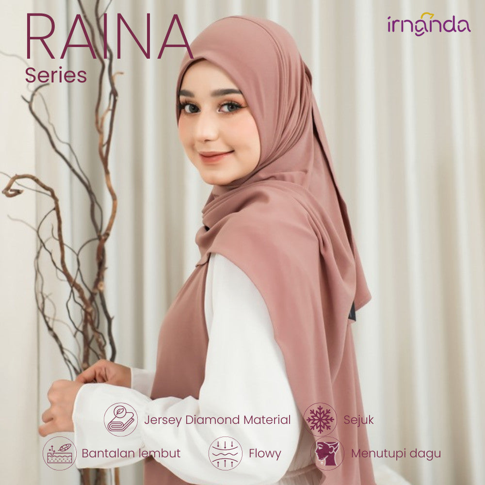 Irnanda Raina Jilbab Instant Segitiga Oval Anti Tembem Jersey Diamond Premium