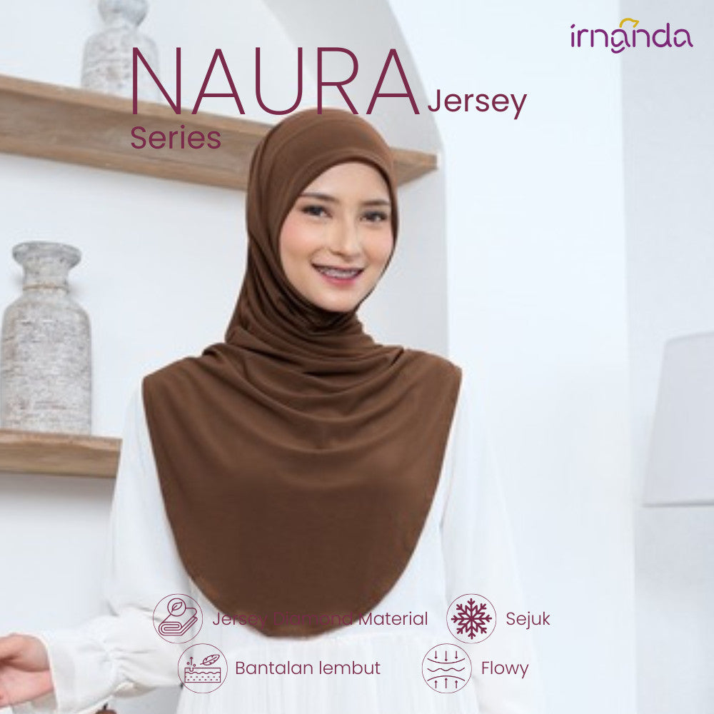 Irnanda Hijab - Naura Bergo Instant Malay Jersey Premium Anti tembem