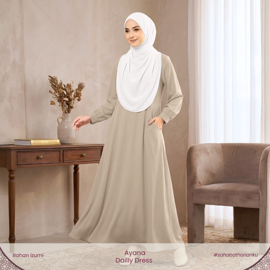 Irnanda - Ayana Gamis Wanita Polos Izumi Gamis Umroh Haji