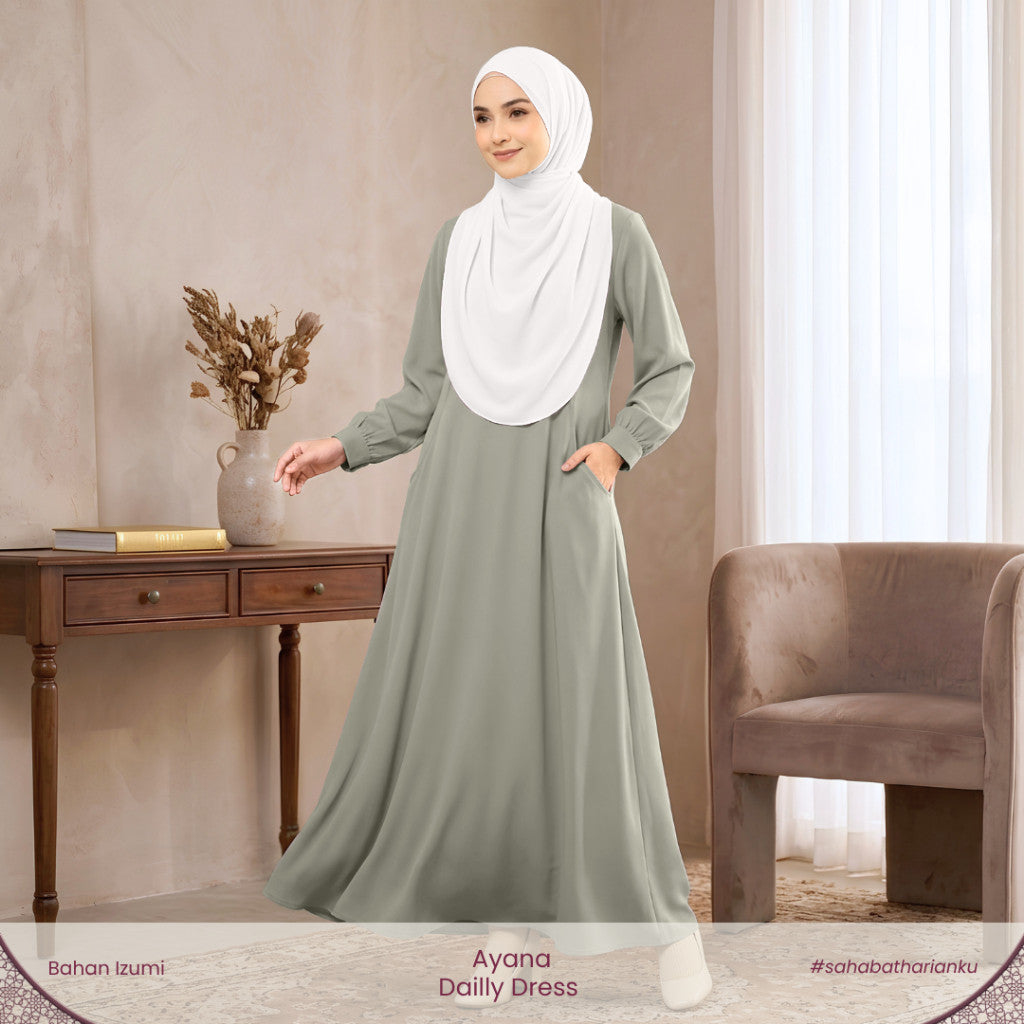 Irnanda - Ayana Gamis Wanita Polos Izumi Gamis Umroh Haji
