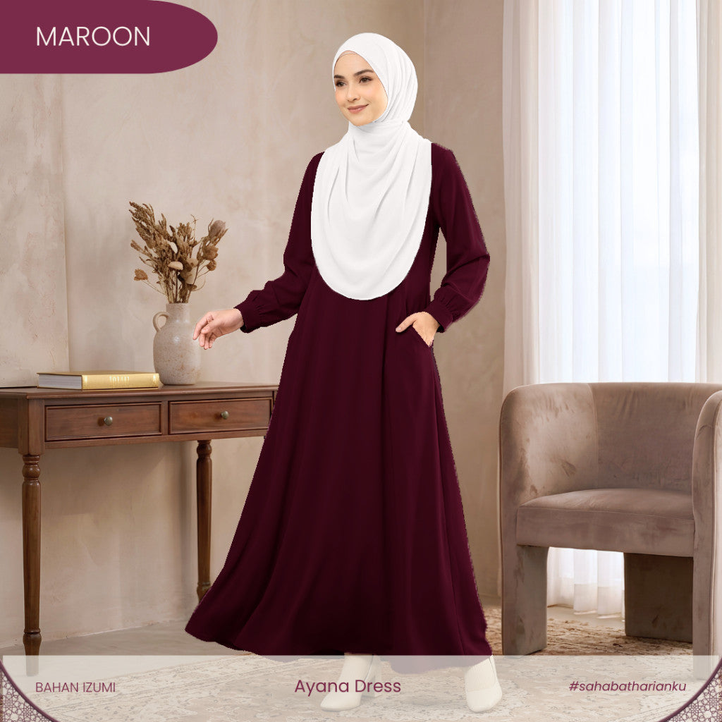 Irnanda - Ayana Gamis Wanita Polos Izumi Gamis Umroh Haji