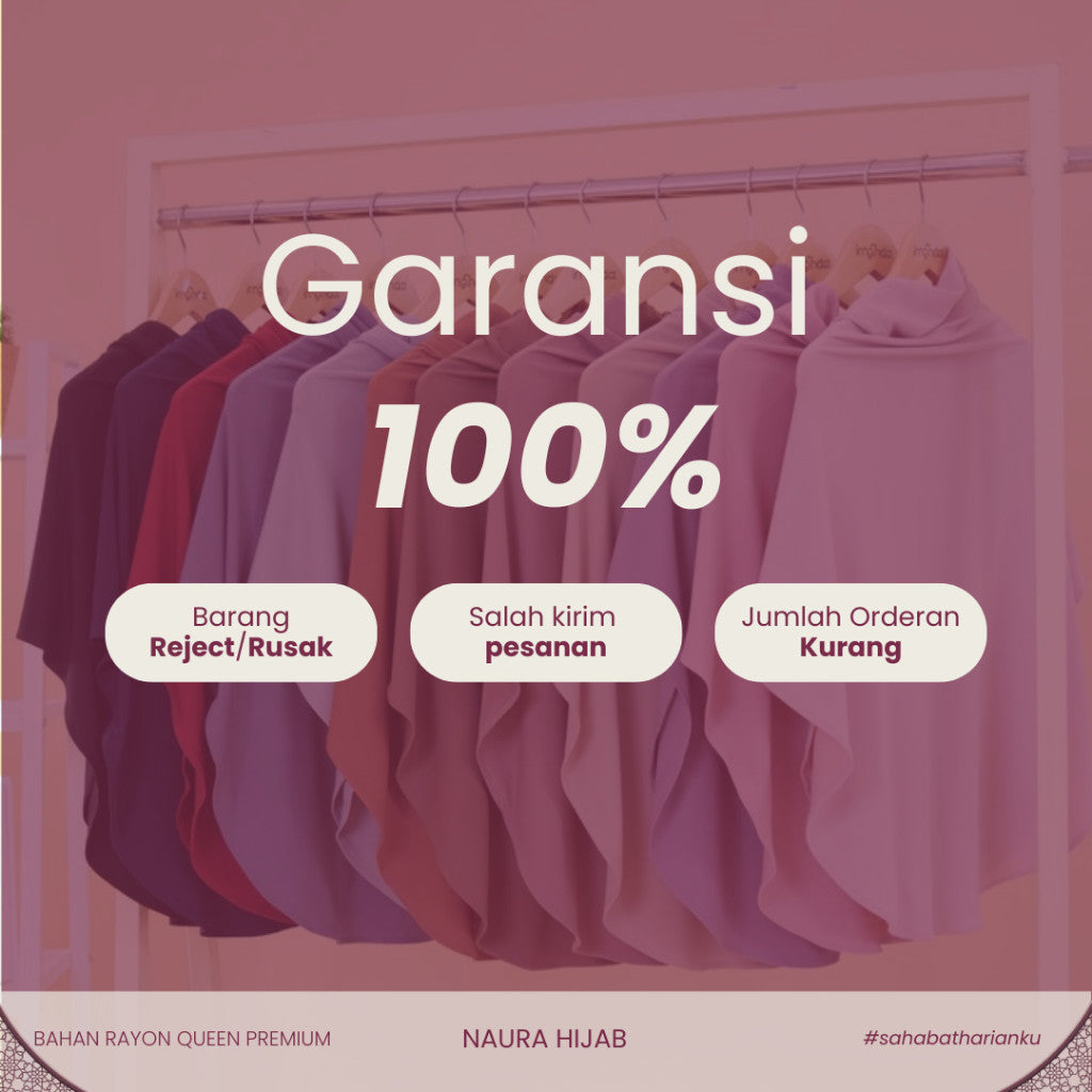 Irnanda Hijab NAURA Series Kerudung Bergo Instant Malay Syar'i Rayon Queen Lembut Anti Tembem Soft Pad