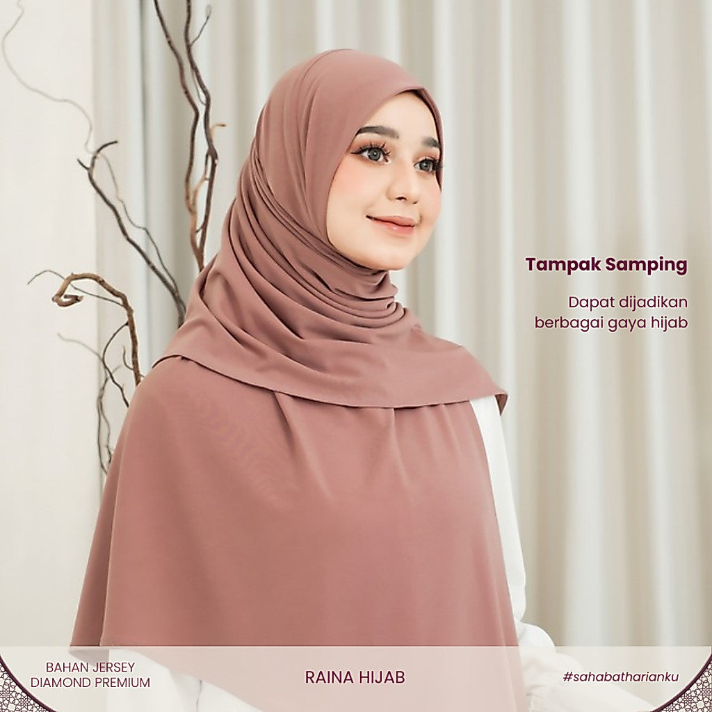 Irnanda Raina Jilbab Instant Segitiga Oval Anti Tembem Jersey Diamond Premium