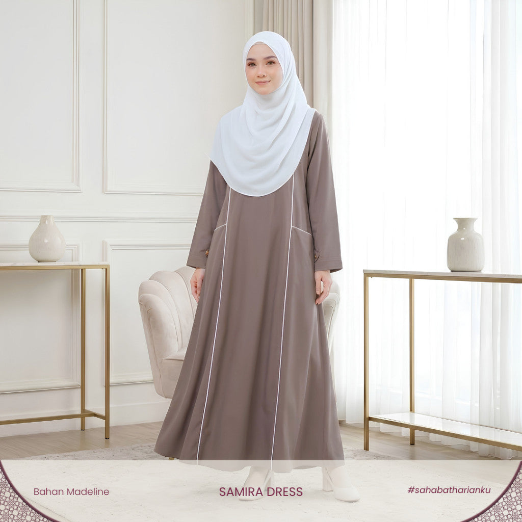 Irnanda - Samira Dress Loose Abaya Madeline Premium Zipper A-Line