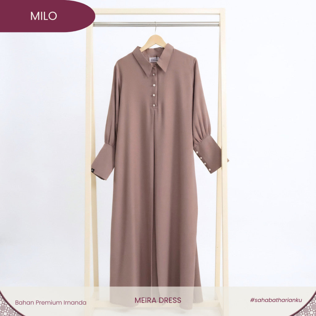 Irnanda - Meira Dress Gamis Lengan Balon High Twist Premium Flowy