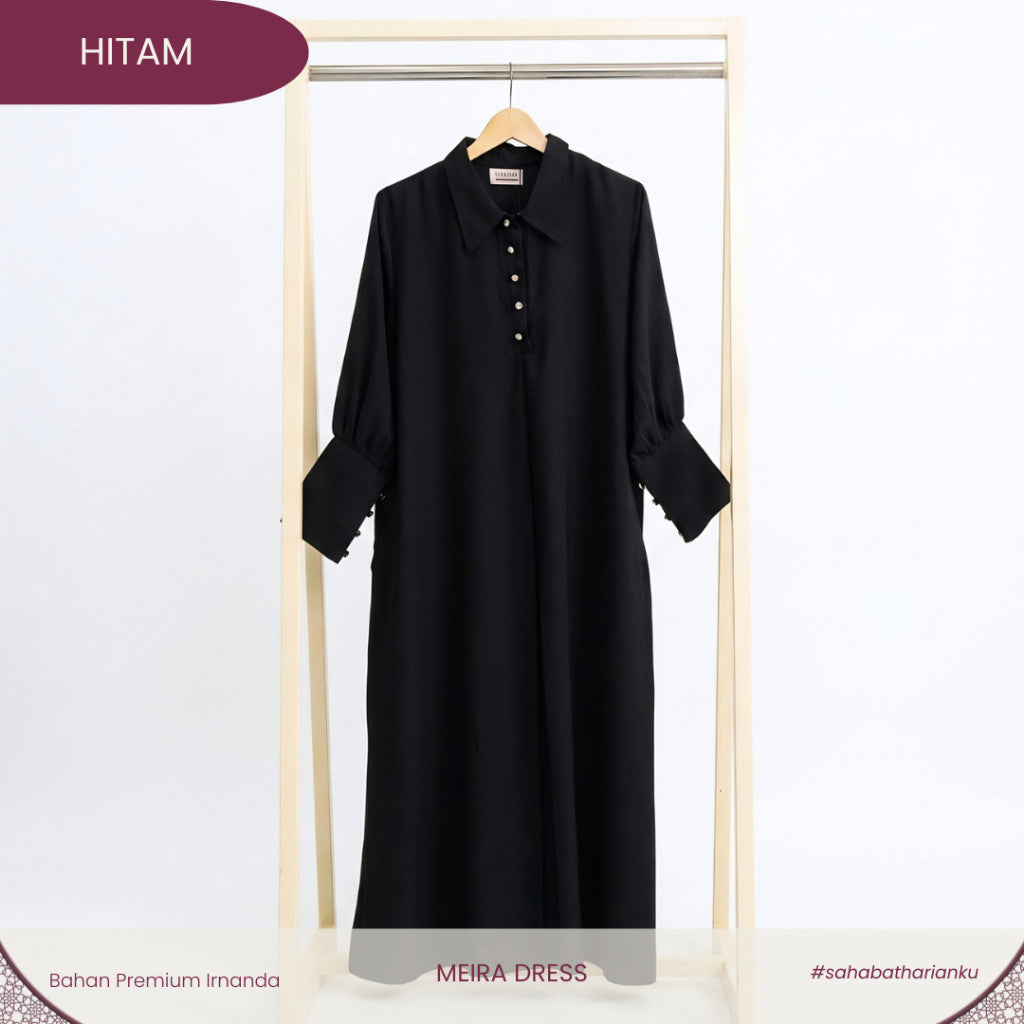 Irnanda - Meira Dress Gamis Lengan Balon High Twist Premium Flowy