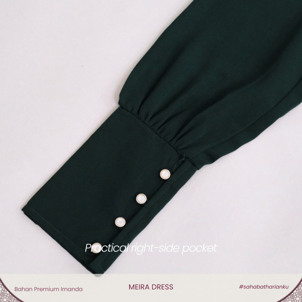 Irnanda - Meira Dress Gamis Lengan Balon High Twist Premium Flowy