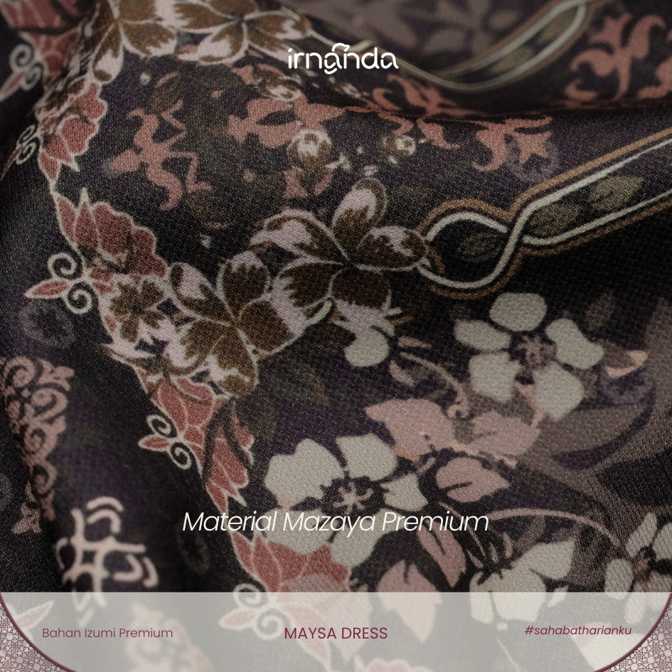 Irnanda - Maysa Dress Gamis Motif Floral Mazaya Premium A-Line