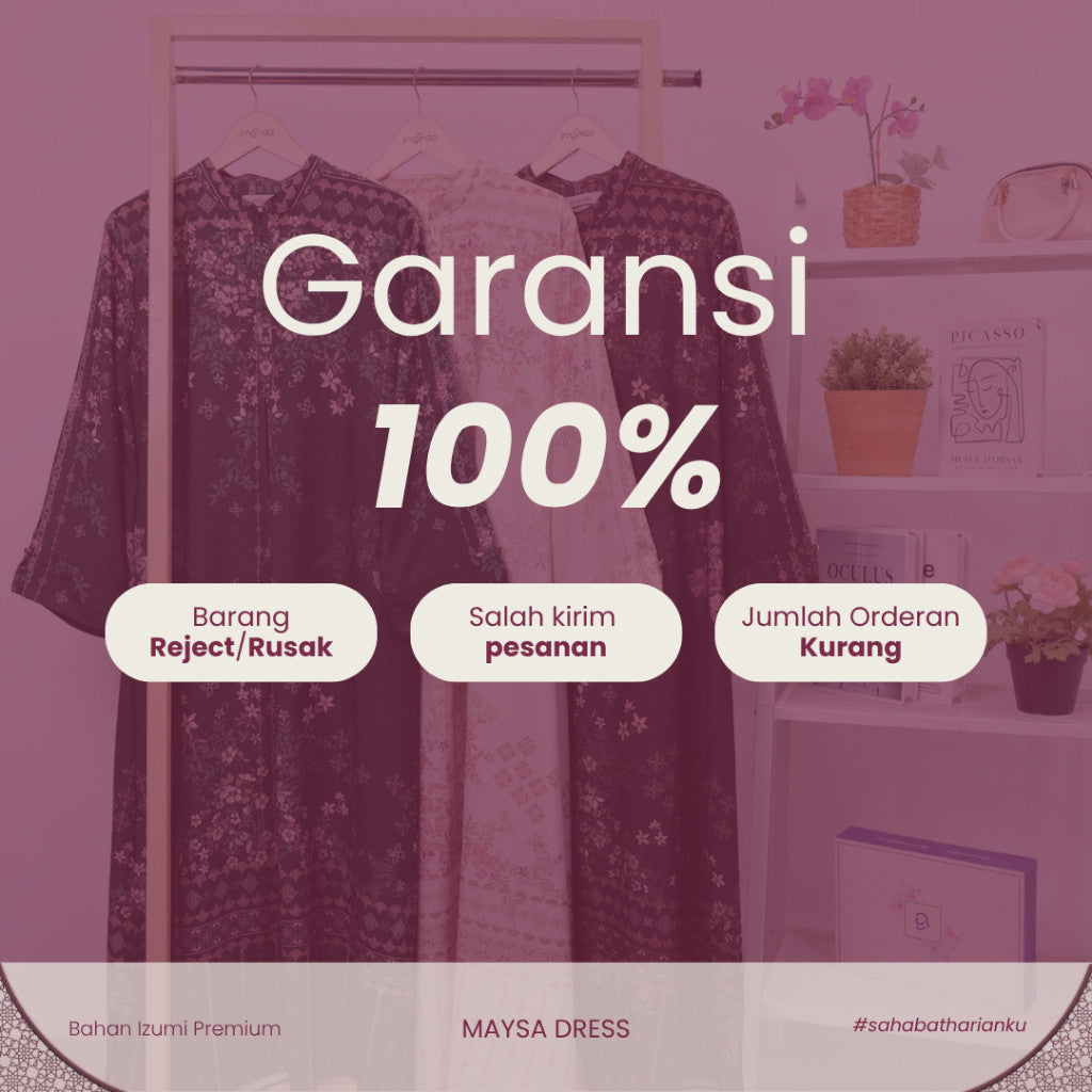 Irnanda - Maysa Dress Gamis Motif Floral Mazaya Premium A-Line