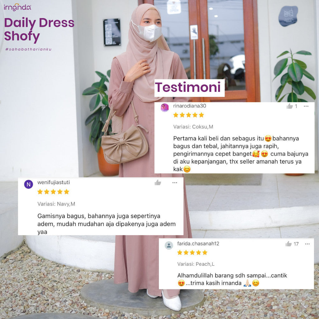 Irnanda - Shofy Dress Gamis Wanita Madeline Premium Flowy