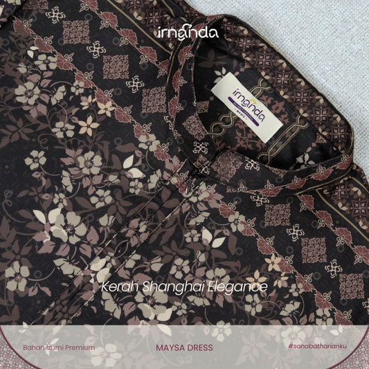 Irnanda - Maysa Dress Gamis Motif Floral Mazaya Premium A-Line