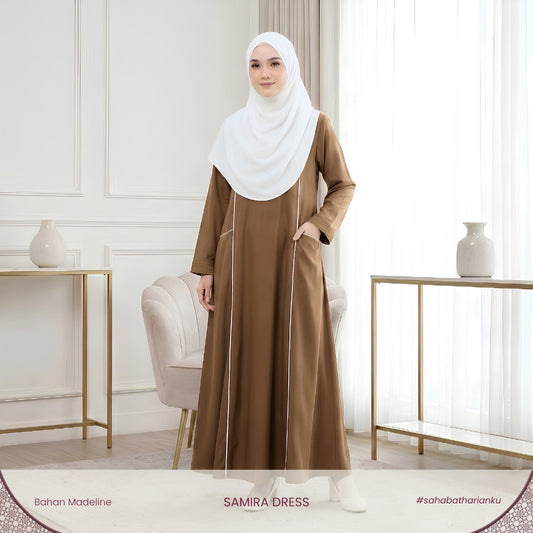 Irnanda - Samira Dress Loose Abaya Madeline Premium Zipper A-Line