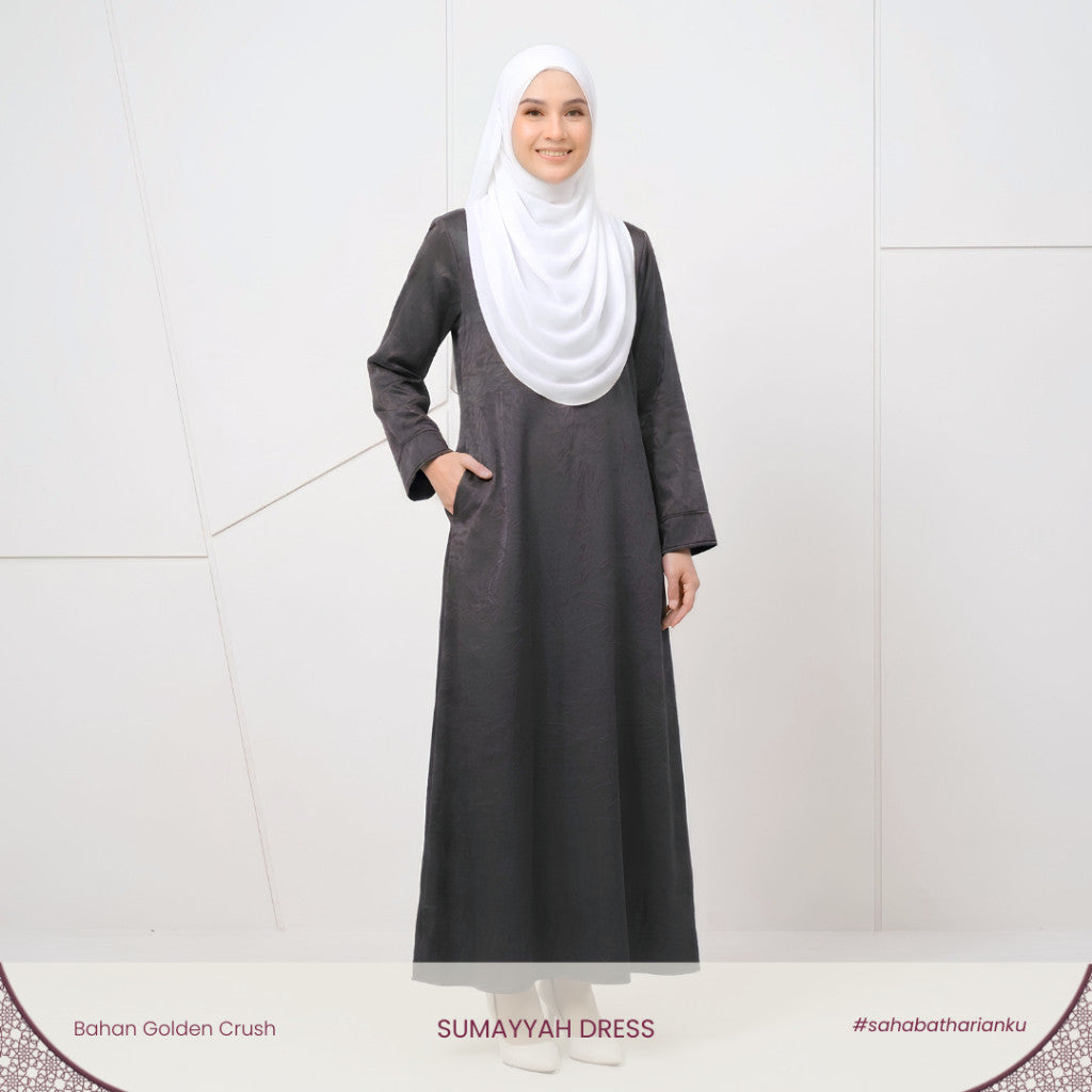 Irnanda - Sumayyah Gamis Tekstur Golden Crush Abaya Chic Ironless