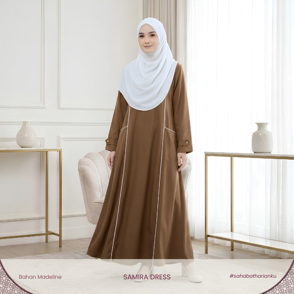 Irnanda - Samira Dress Loose Abaya Madeline Premium Zipper A-Line