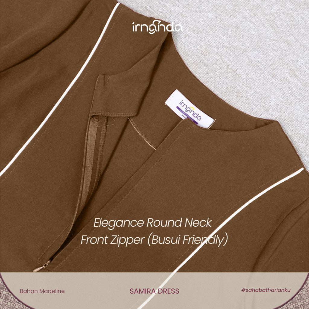 Irnanda - Samira Dress Loose Abaya Madeline Premium Zipper A-Line