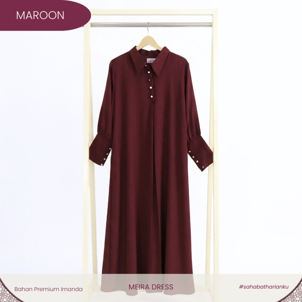 Irnanda - Meira Dress Gamis Lengan Balon High Twist Premium Flowy