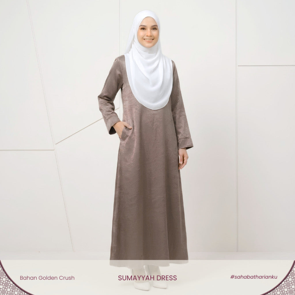 Irnanda - Sumayyah Gamis Tekstur Golden Crush Abaya Chic Ironless