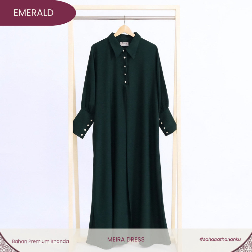 Irnanda - Meira Dress Gamis Lengan Balon High Twist Premium Flowy