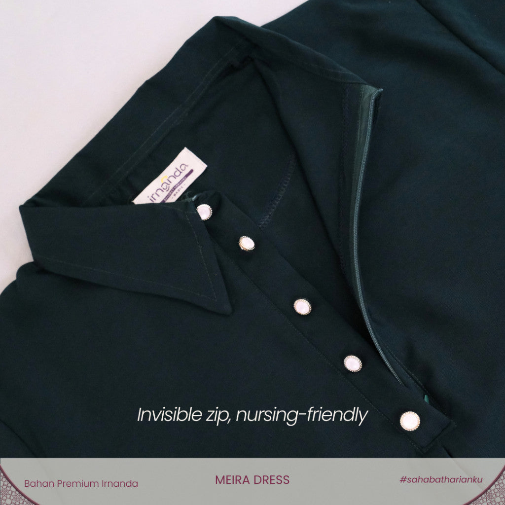 Irnanda - Meira Dress Gamis Lengan Balon High Twist Premium Flowy