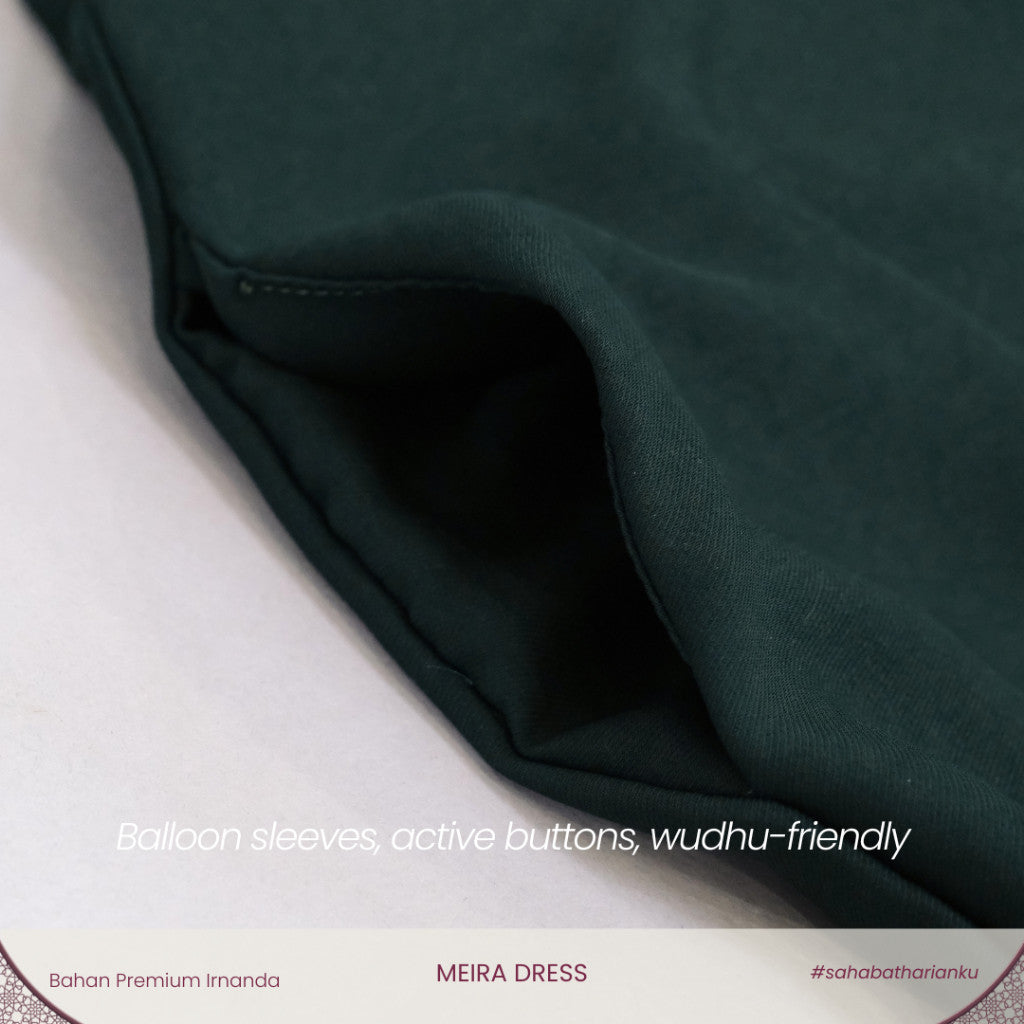 Irnanda - Meira Dress Gamis Lengan Balon High Twist Premium Flowy