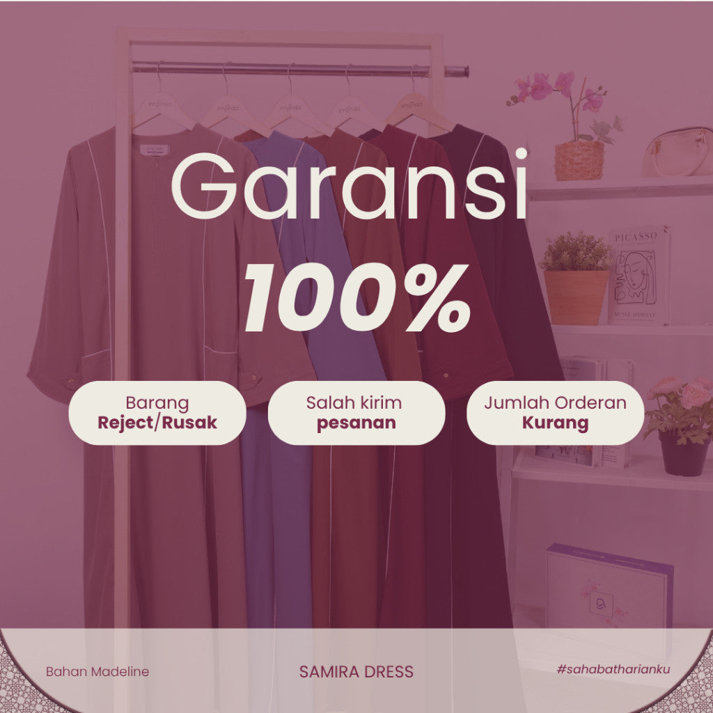 Irnanda - Samira Dress Loose Abaya Madeline Premium Zipper A-Line