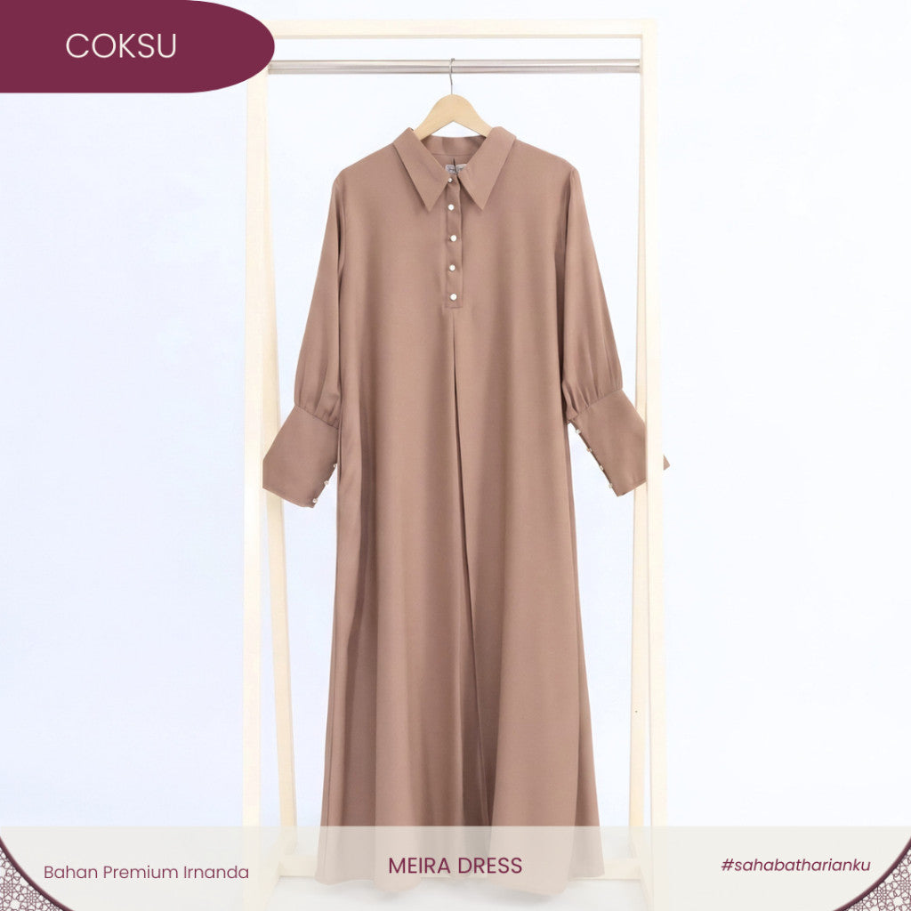Irnanda - Meira Dress Gamis Lengan Balon High Twist Premium Flowy